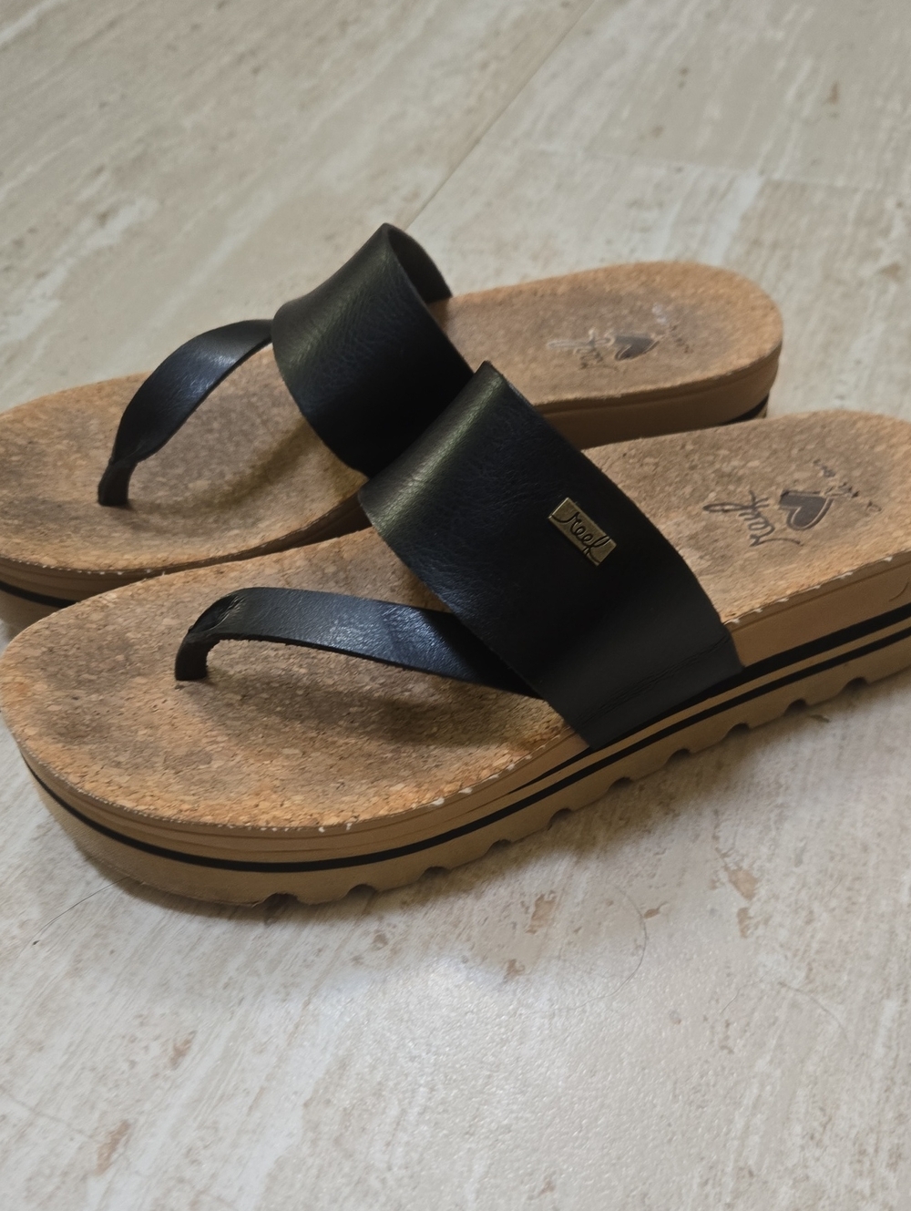 Reef Cushion Banded Horizon Cork Wedge Sandals